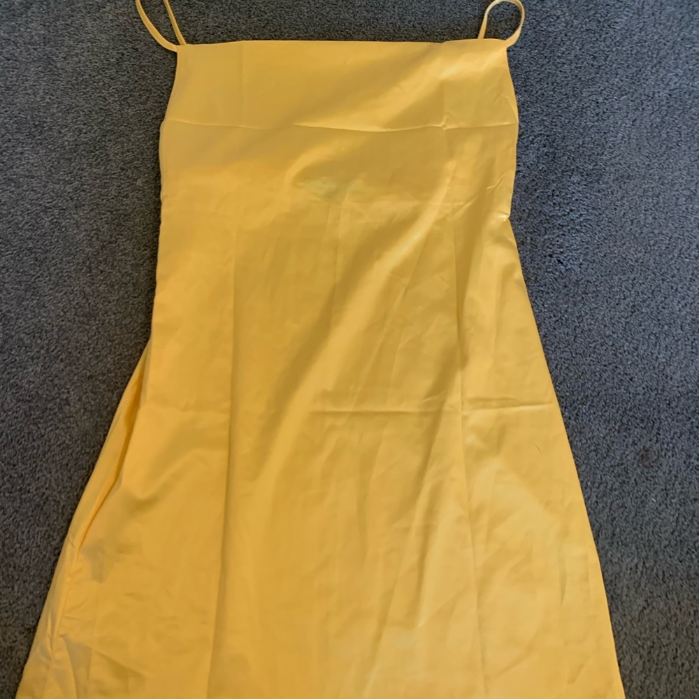 Gold silk dress